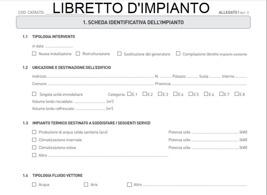 Il libretto d'impianto, la carta d'identità degli impianti termici condominiali