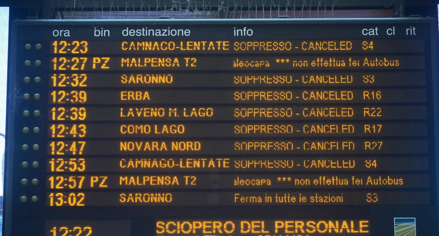 Treni a rischio per 24 ore tra il 25 e il 26 gennaio